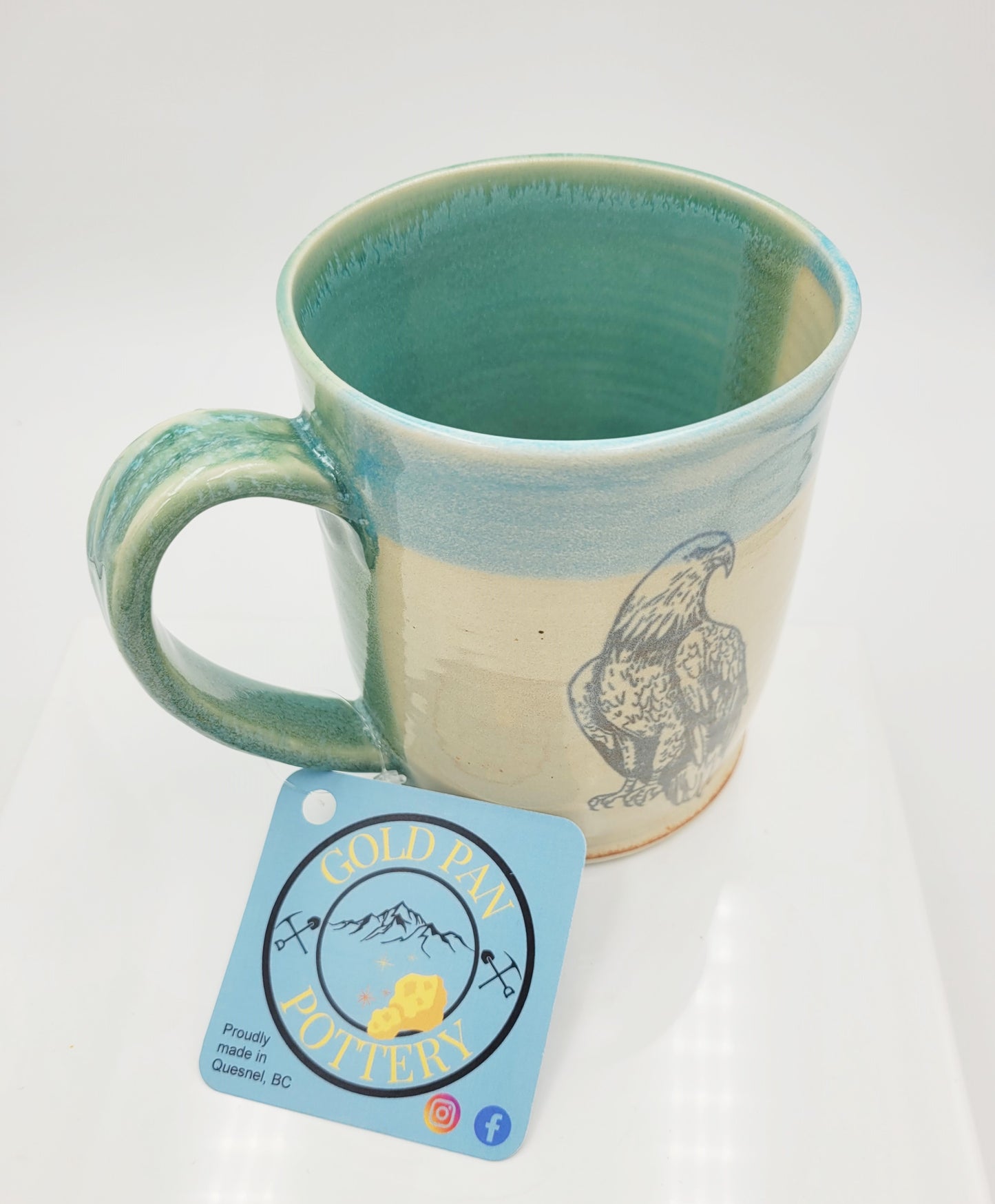 Handmade Pottery Mug, Eagle