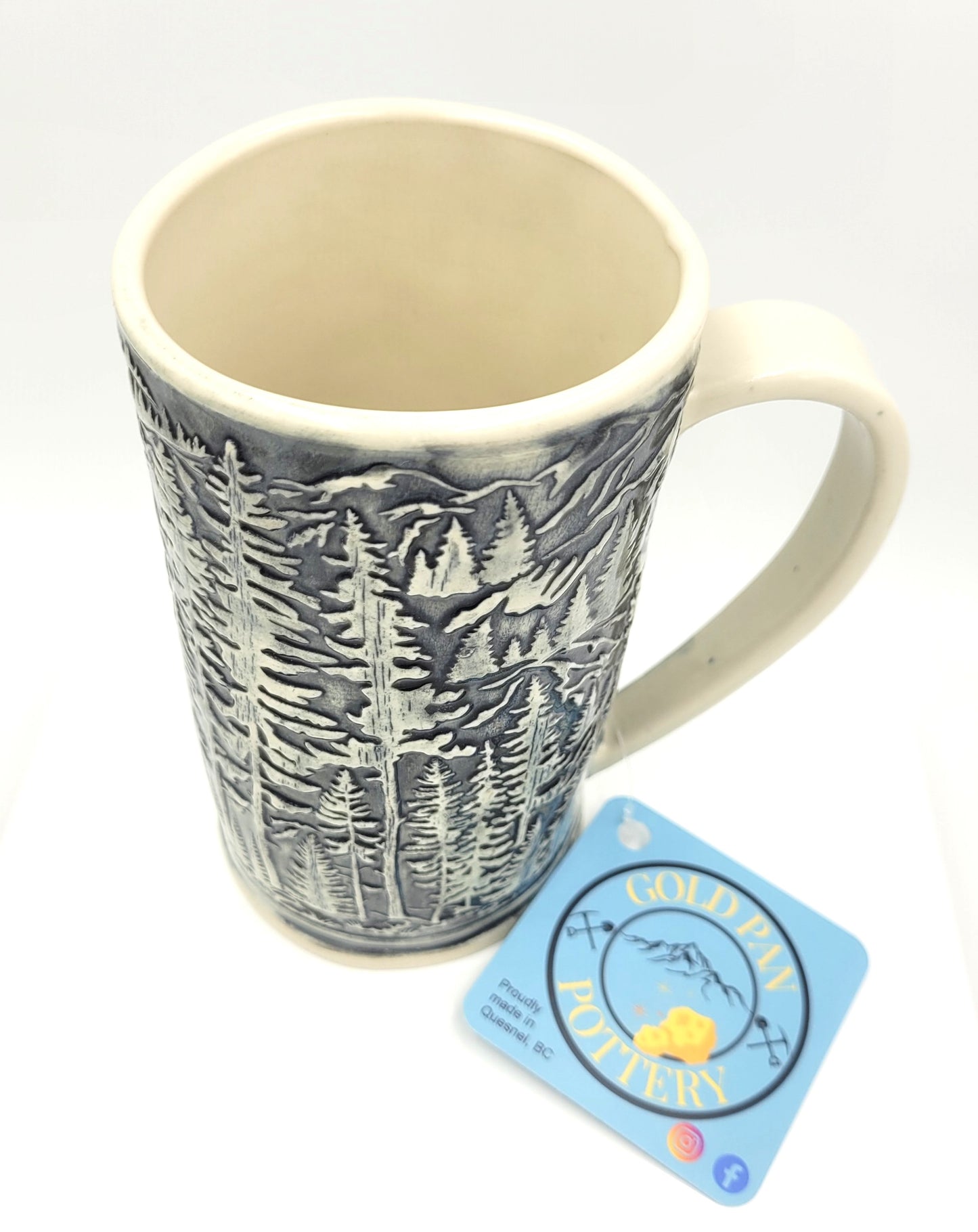 Handmade Slab Pottery Mug, Forest