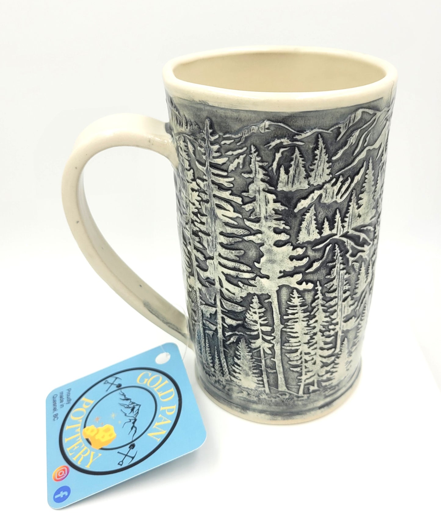 Handmade Slab Pottery Mug, Forest