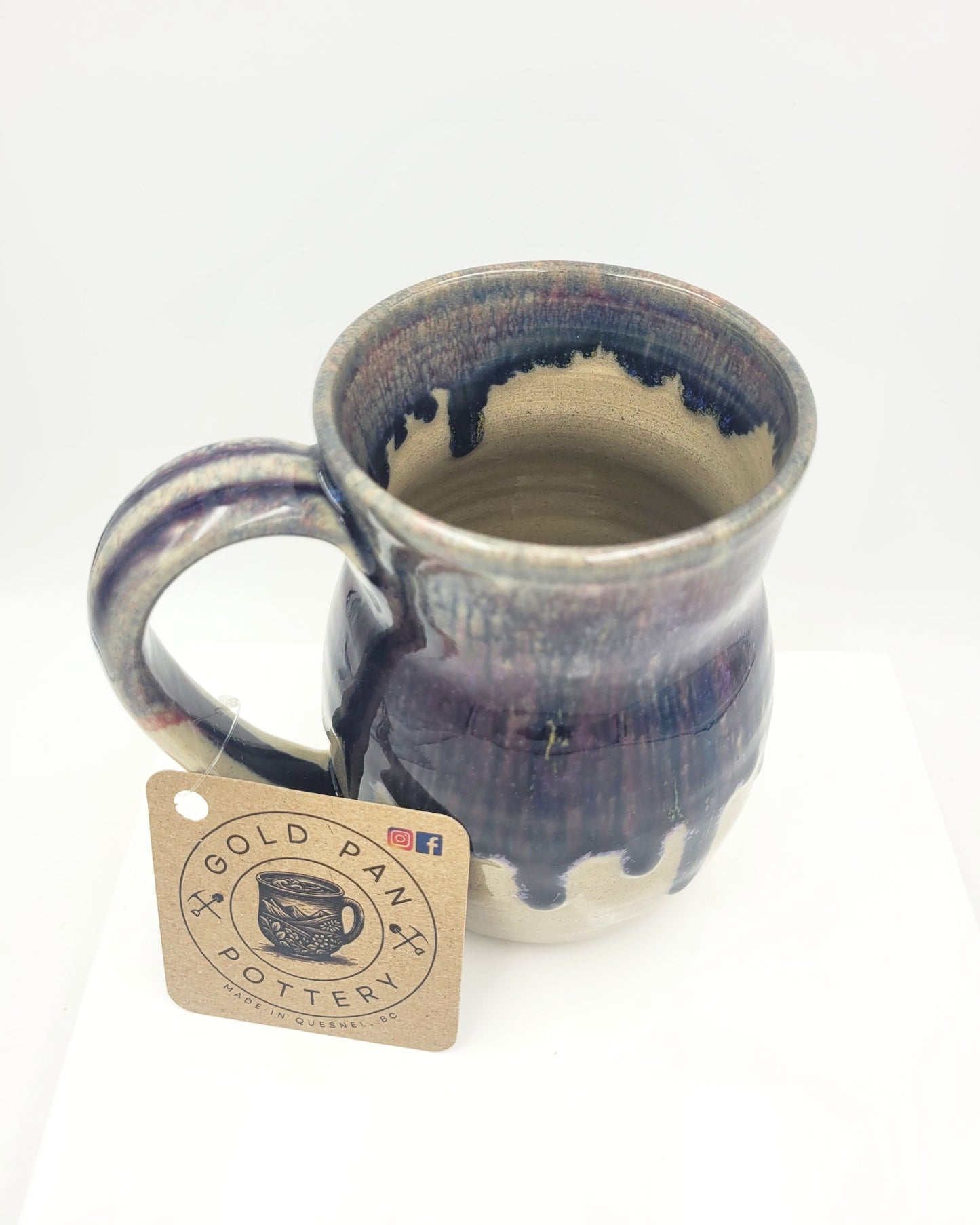 Handmade Pottery Mug, Purples, Blues