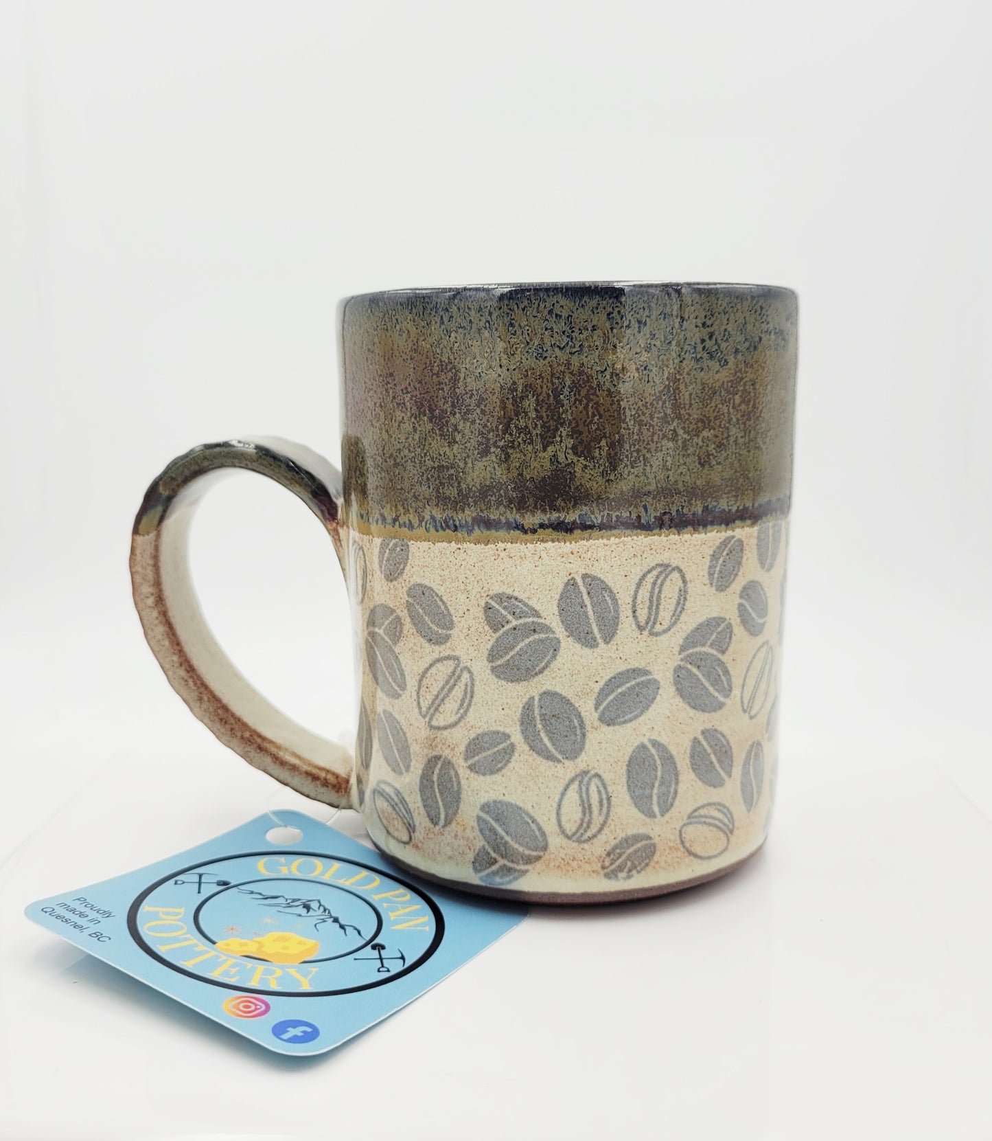 Handmade Pottery Mug, Coffee bean