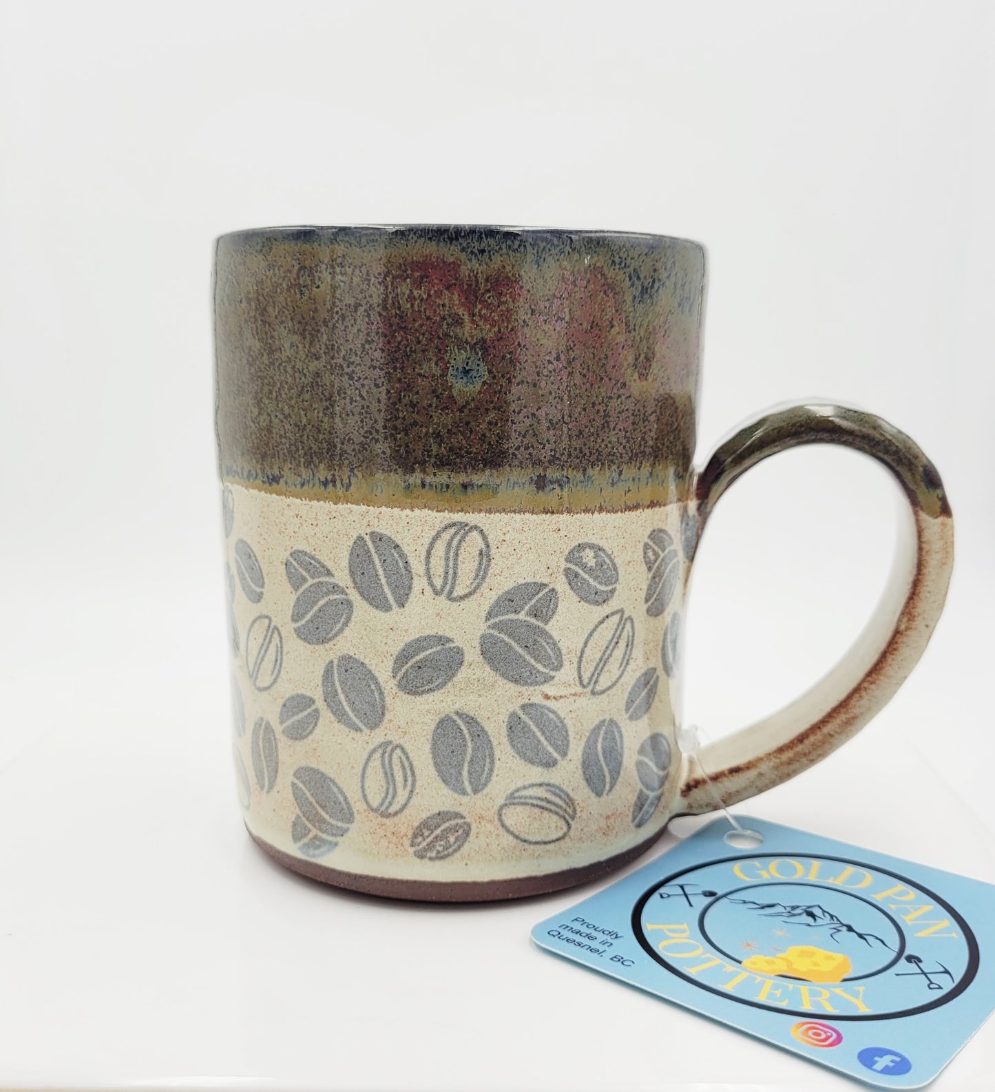 Handmade Pottery Mug, Coffee bean