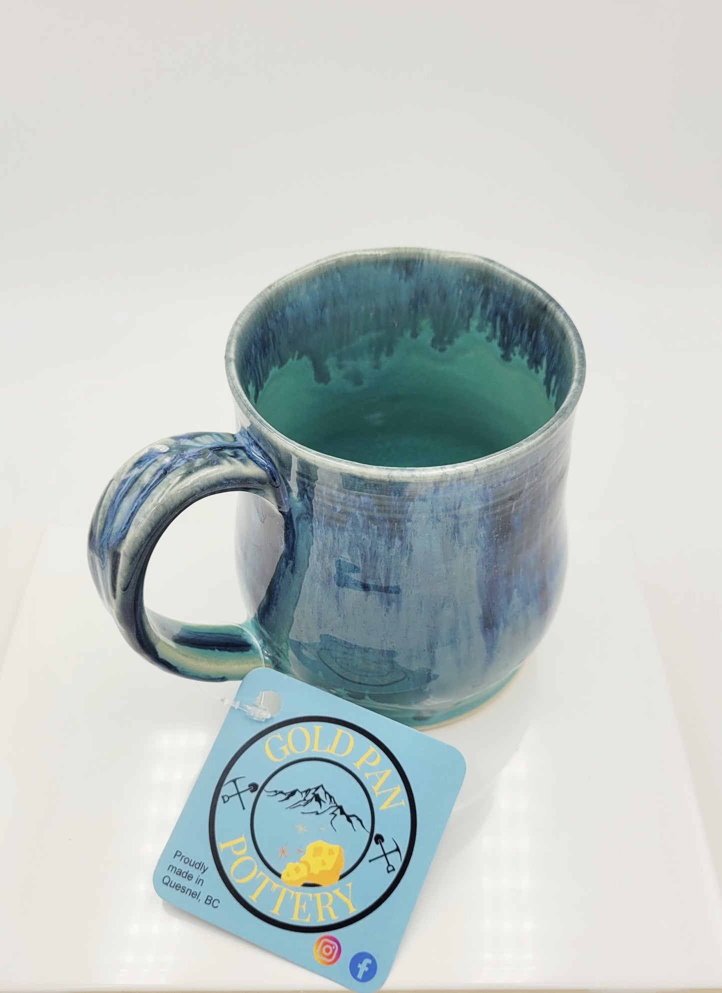 Teal and Blue Pottery Mug