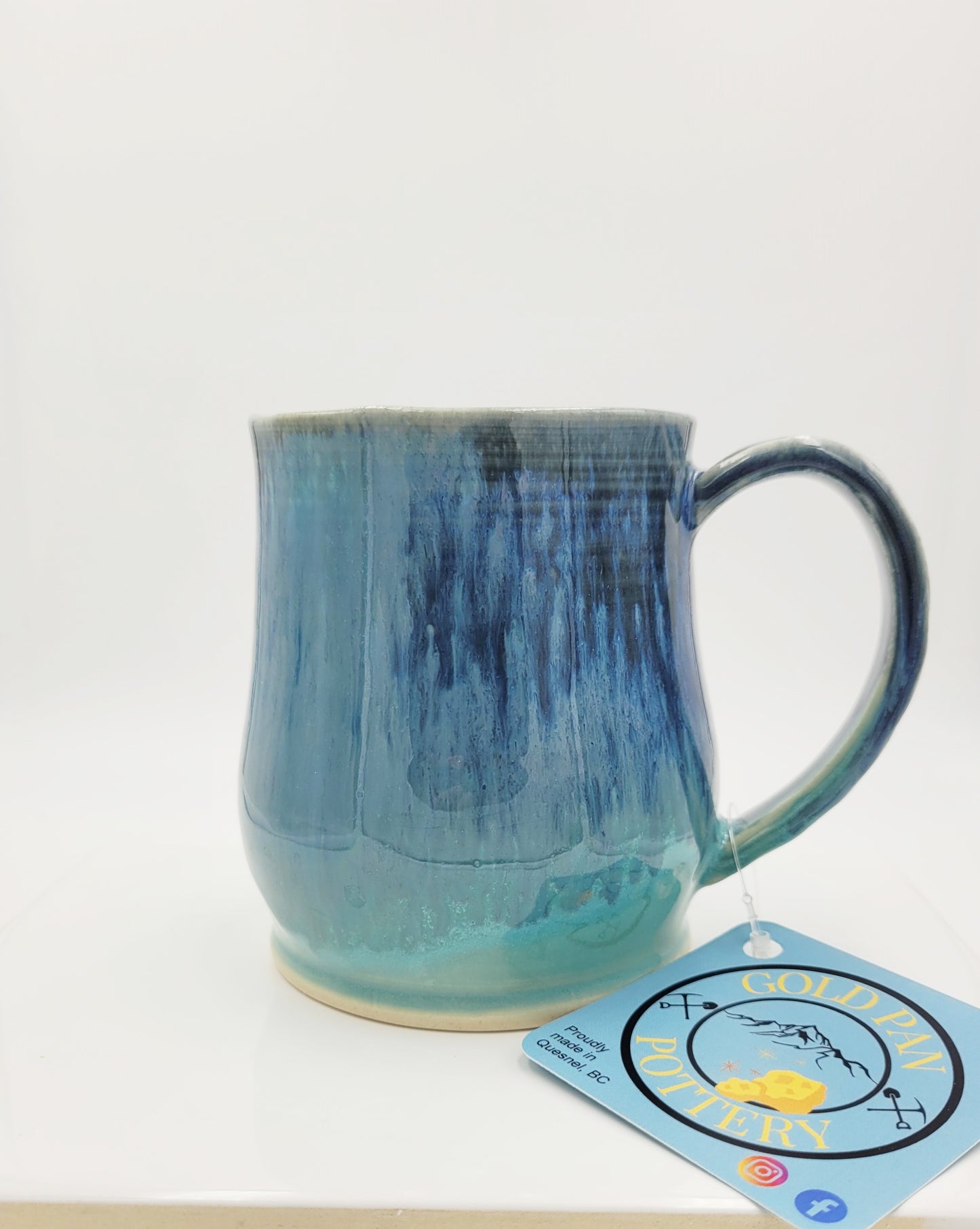 Teal and Blue Pottery Mug