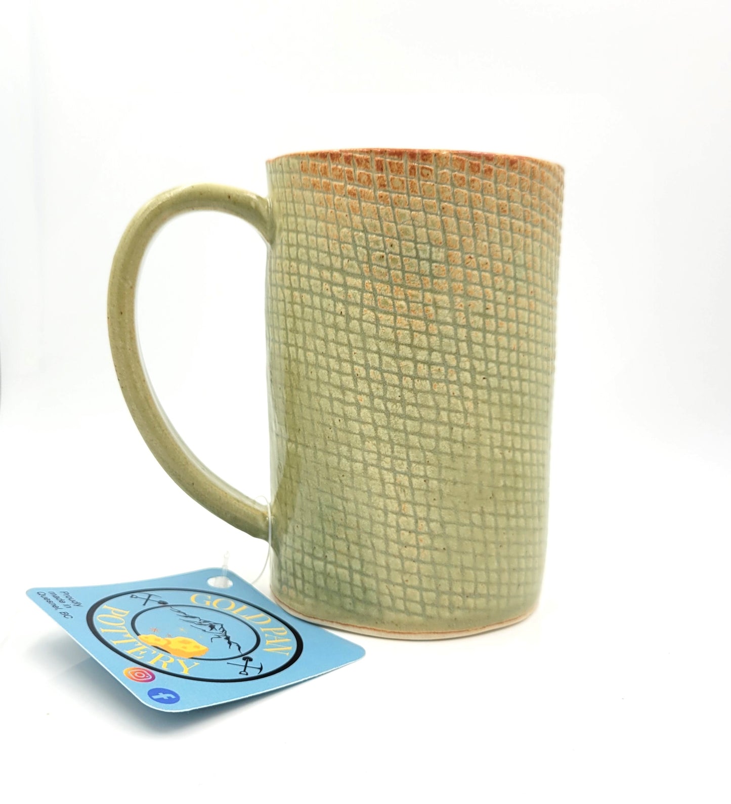 Handmade pottery mug, reptile skin