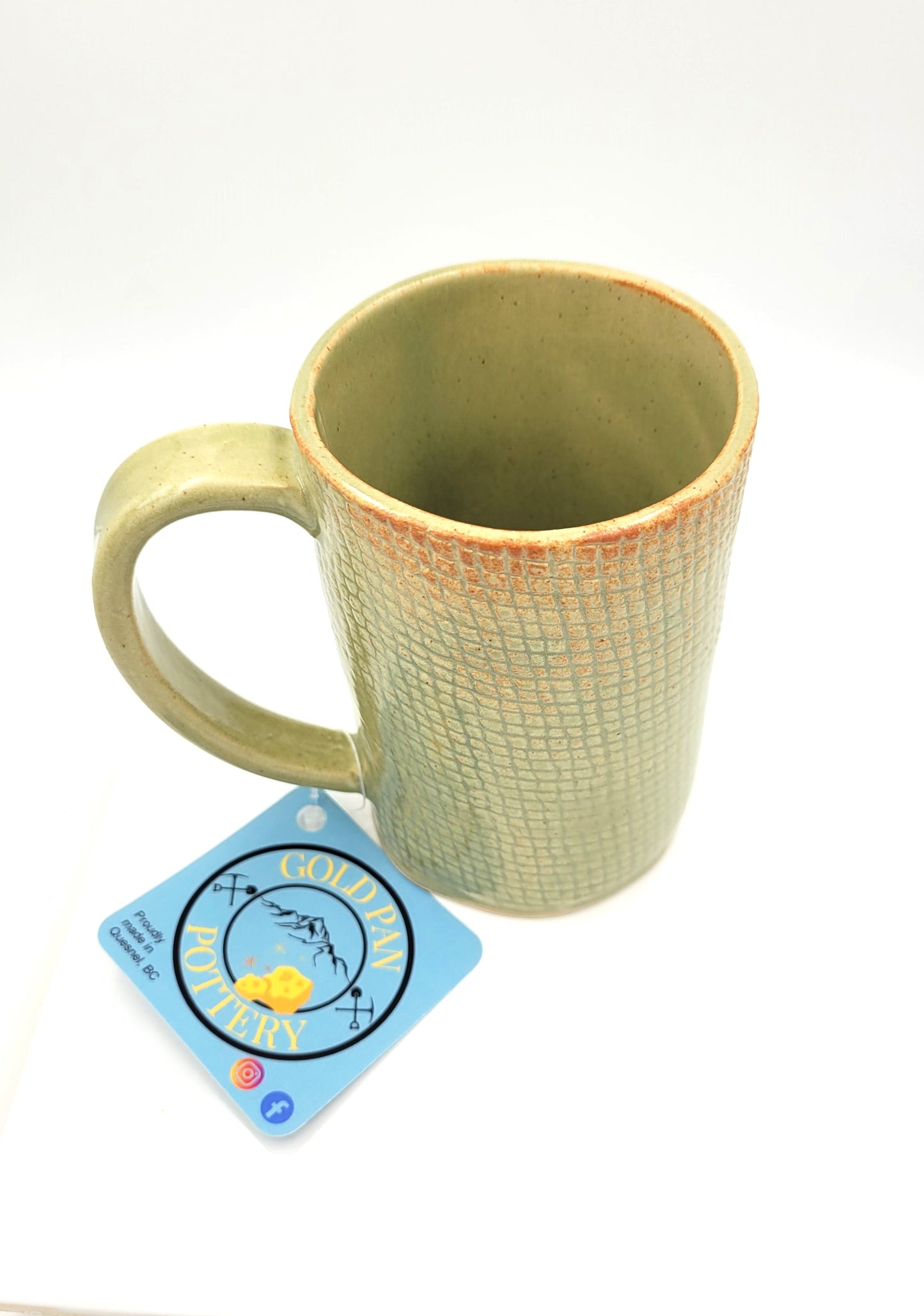 Handmade pottery mug, reptile skin
